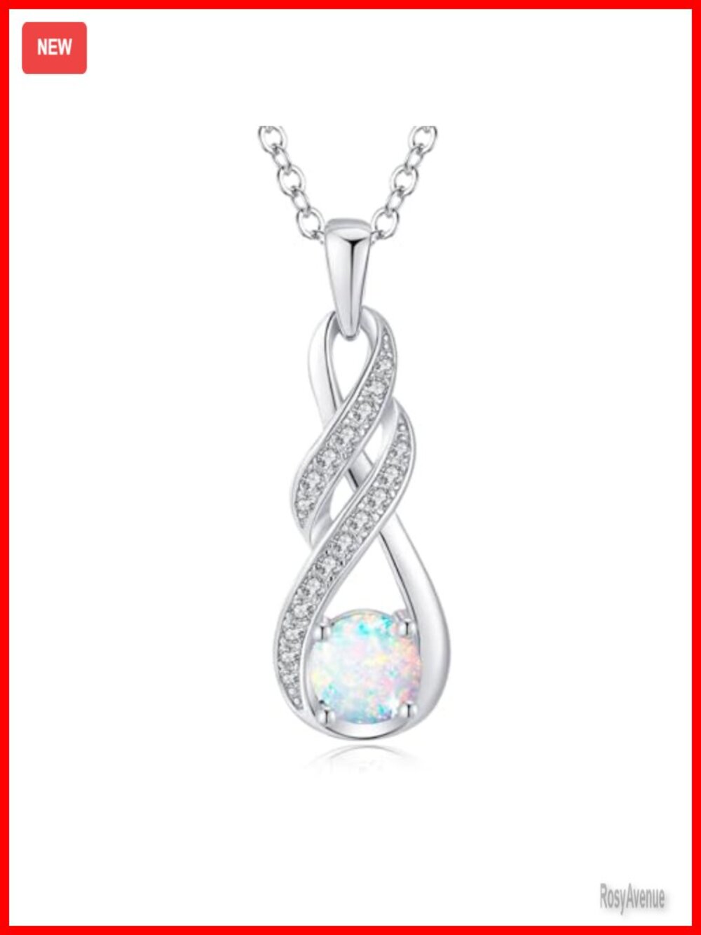 925 Sterling Silver Infinity Birthstone Pendant Necklace for Women